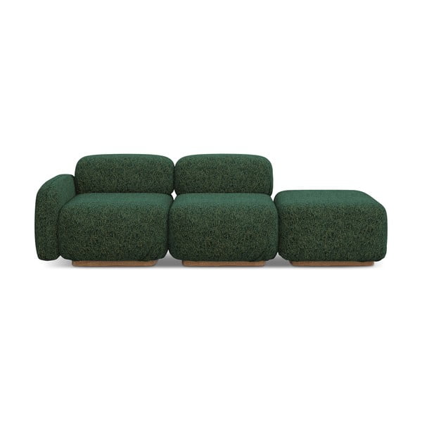 Șezlong modular verde închis (cu colț pe partea stângă) Ailani – Makamii