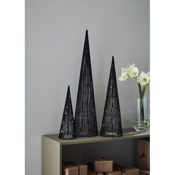 Decorațiuni luminoase negre 3 buc.  cu model de Crăciun Dunge – Markslöjd-image-1