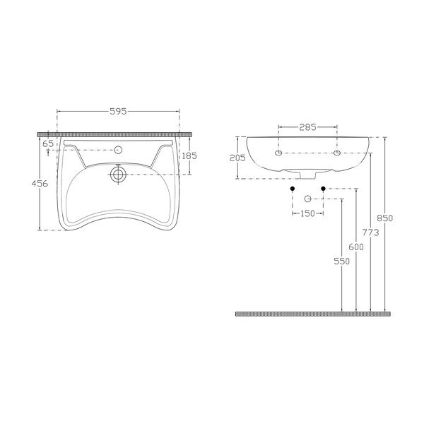 Chiuvetă albă din ceramică 59x45,5 cm Handicap – Sapho-image-3