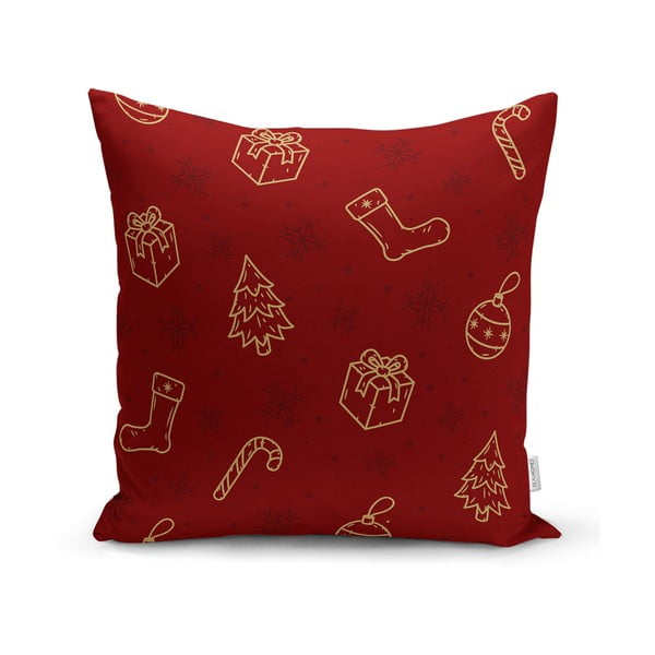 Față de pernă 43x43 cm  cu model de Crăciun – Mila Home