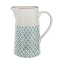 Carafă din gresie ceramică Bloomingville Patrizia, 2 l, alb-albastru