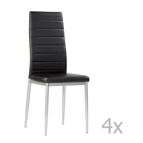 Set 4 scaune Pondecor Rafael, negru 