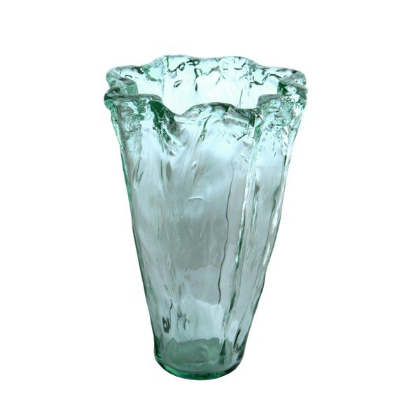 Vază albastră din sticlă reciclată (înălțime 30 cm) Pandora – Ego Dekor