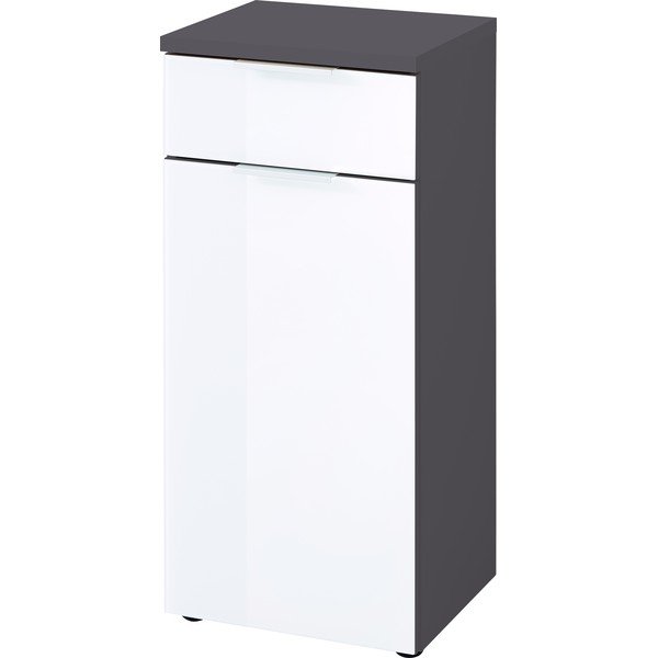 Dulap Germania Pescara, înălțime 86 cm, alb - gri-image-1