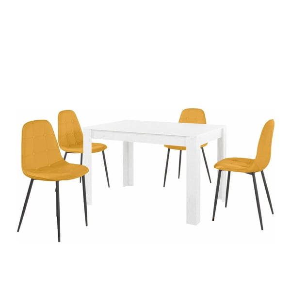 Set masă cu 4 scaune Støraa Lori Lamar, portocaliu