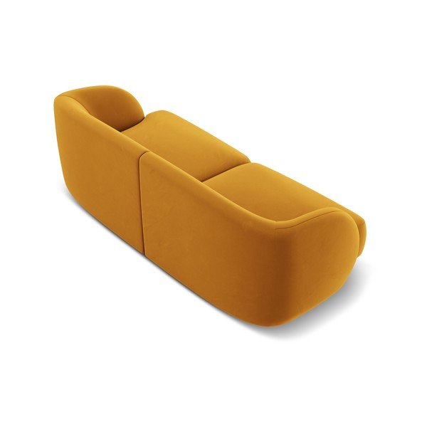 Canapea galben-muștar cu tapițerie din catifea 184 cm Miley  – Micadoni Home-image-3