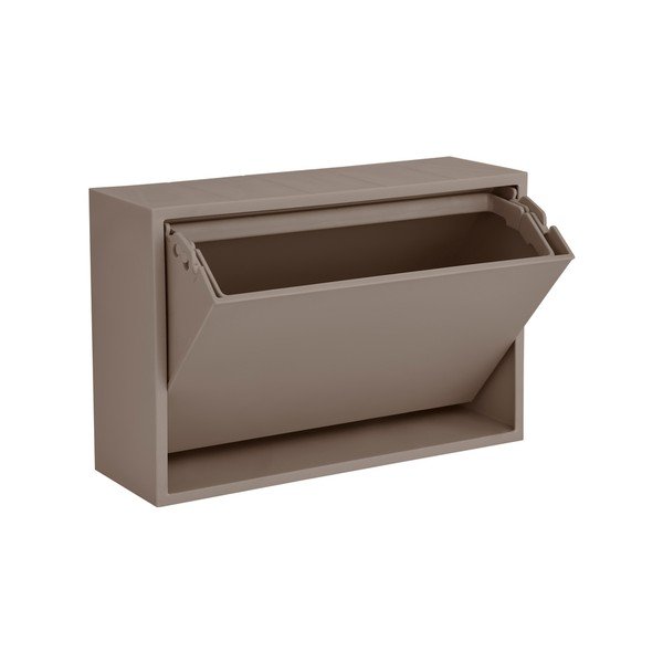 Coș de gunoi maro deschis de montat pe perete din plastic reciclat Mini Box – ReCollector