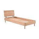 Pat în culoare naturală din lemn de stejar cu somieră 90x200 cm Forrest – Vipack
