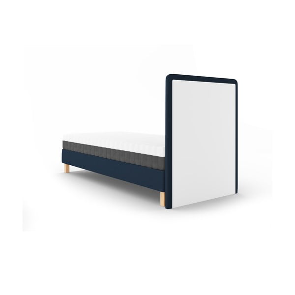 Pat albastru închis tapițat cu somieră 90x200 cm Lotus – Cosmopolitan Design-image-3