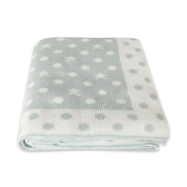 Pătură din bumbac pentru copii Homemania Decor Baby Baby Dots, 90 x 90 cm, albastru deschis-image-2