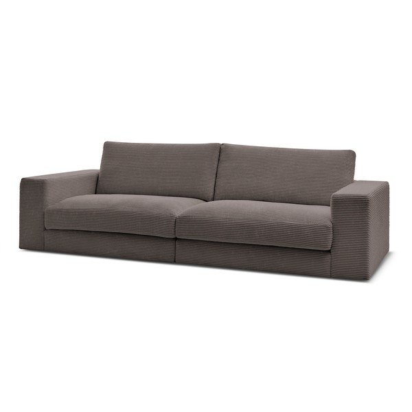 Canapea taupe cu tapițerie din catifea reiată  274 cm Leonard – Bobochic Paris-image-3