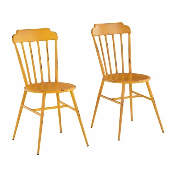 Set 2 scaune din lemn de fag Støraa Toledo, galben