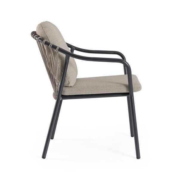 Scaun de grădină maro deschis din metal Edvige – Bizzotto-image-3