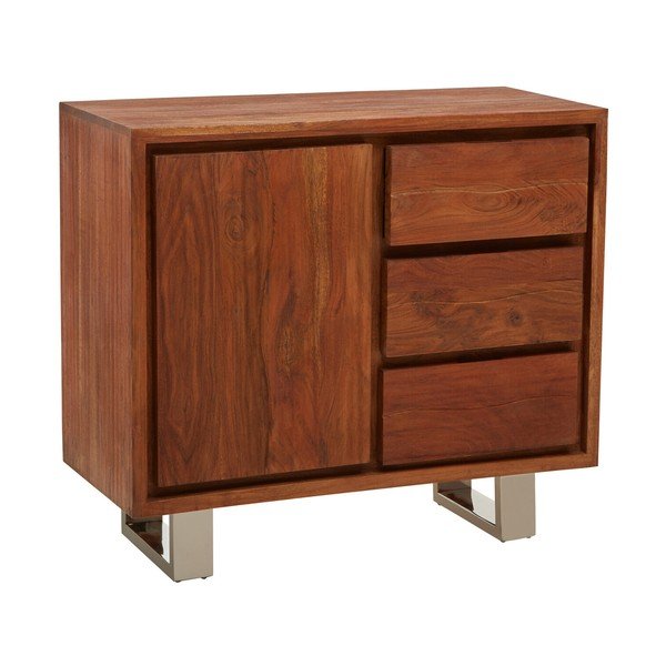 Comodă în culoare naturală închisă din lemn de acacia 92x82x40 cm Simla – Premier Housewares