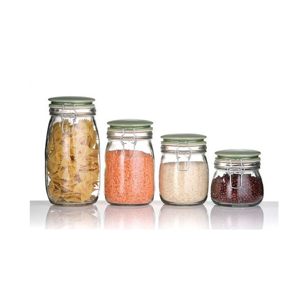 Recipient din sticlă și capac verde Premier Housewares Deli Jar, 1.5 l-image-1
