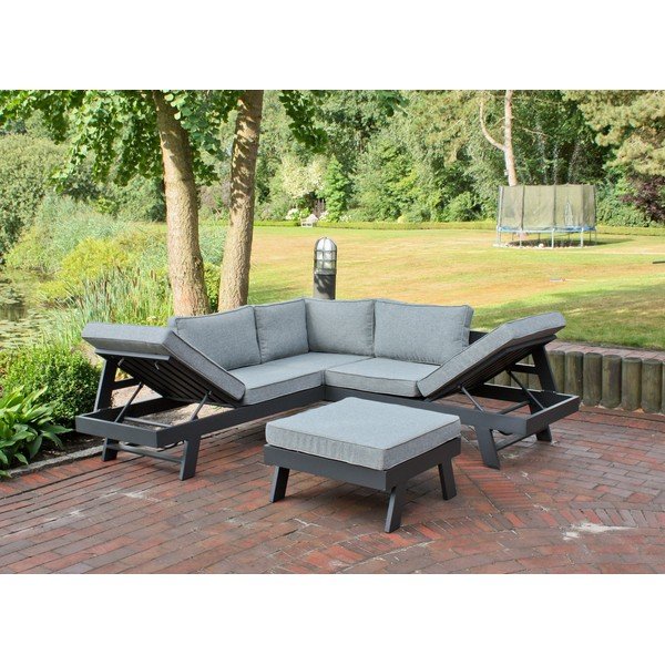 Set mobilier de grădină gri din aluminiu pentru 4 persoane Donna – Garden Pleasure-image-2
