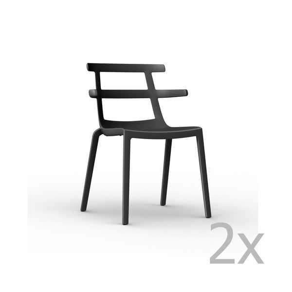 Set 2 scaune de grădină Resol Tokyo, negru
