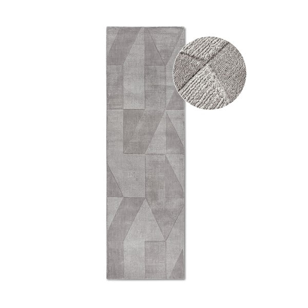 Covor tip traversă gri țesut manual din lână 80x250 cm Ursule – Villeroy&Boch