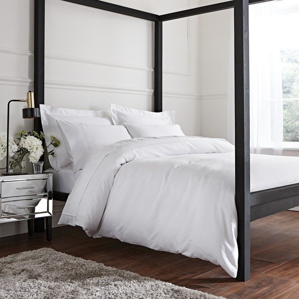 Lenjerie de pat din bumbac satinat Bianca Luxury, 220 x 230 cm, alb-image-1