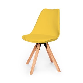 Set 2 scaune cu structură din lemn de fag Bonami Essentials Gina, galben
