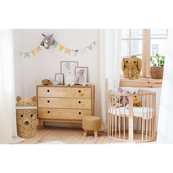 Coș de jucării pentru copii în culoare naturală din zambilă de apă ø 30x35 cm Elephant – Compactor-image-2