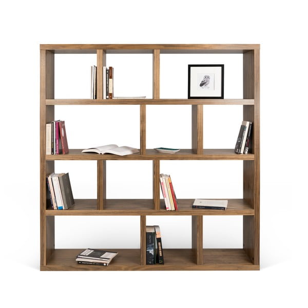 Bibliotecă în culoare naturală cu aspect de lemn de nuc 150x159 cm Berlin – TemaHome-image-2