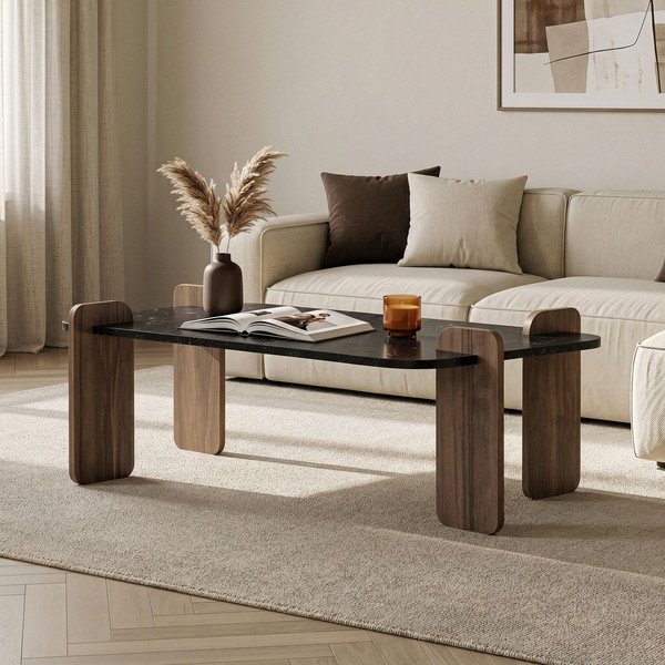 Măsuță de cafea neagră 60x120 cm Renard – Nordure-image-1