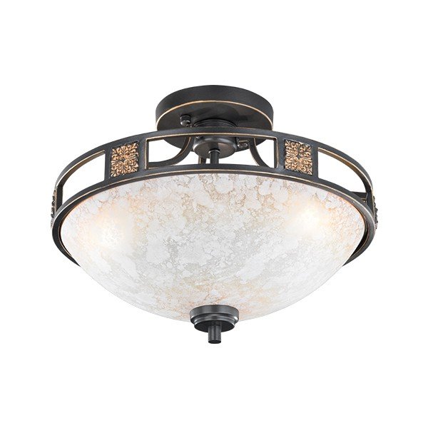 Plafonieră neagră cu abajur din sticlă ø 42 cm Quinta – Trio