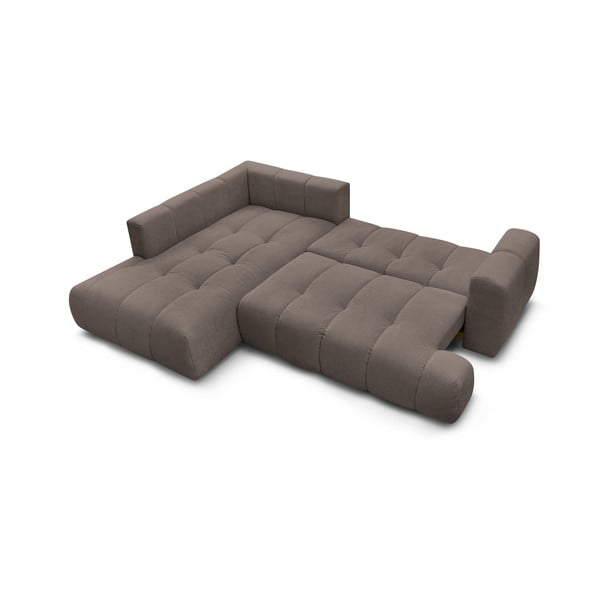 Colțar taupe extensibil/cu spațiu de depozitare (cu colț pe partea stângă/în formă de ”L”) Fuji – Bobochic Paris-image-4