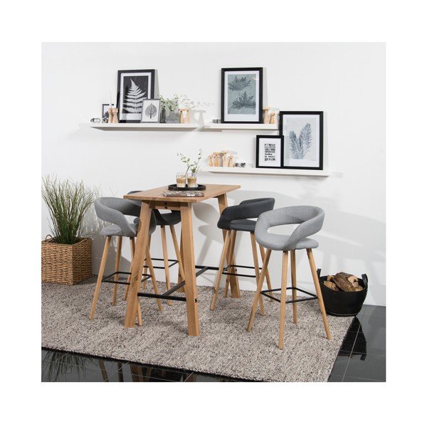 Set 2 scaune de bar Actona Grace, gri deschis-image-1