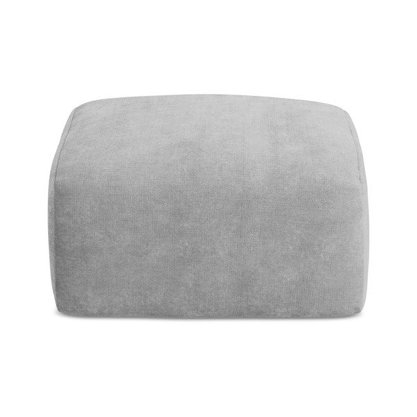 Taburet gri deschis cu tapițerie din chenille Leila – Makamii