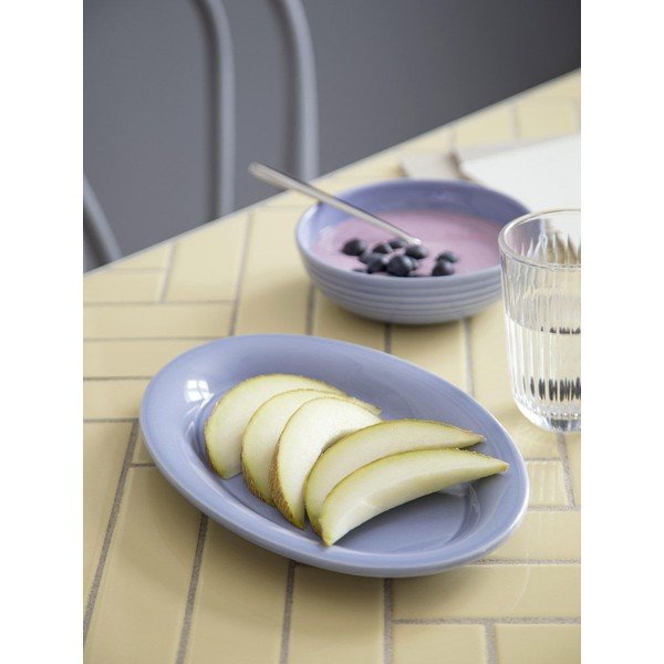 Farfurie din gresie ceramică Kähler Design Ursula, 28 x 18,5 cm, albastru mov-image-3