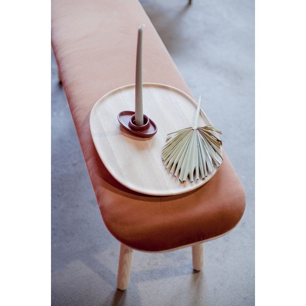 Bancă tapițată din catifea EMKO Naïve, 100 cm, portocaliu-natural-image-1