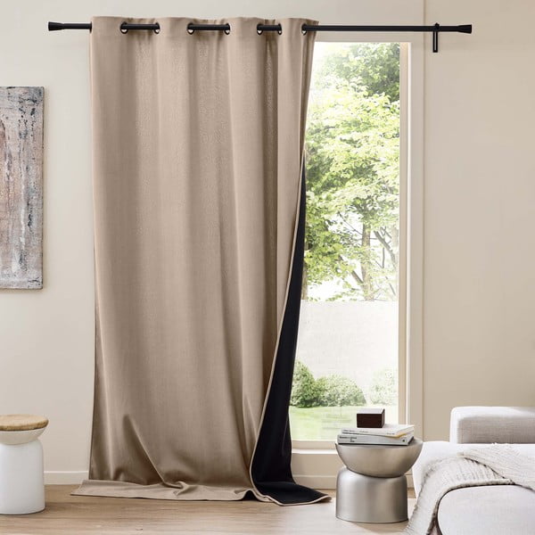 Draperie maro termoizolantă din catifea reiată 140x260 cm Madison – douceur d'intérieur-image-1