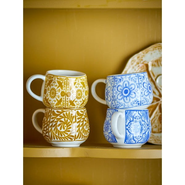 Cești albastre/portocalii 4 buc. pentru espresso din gresie 155 ml Milton – Bloomingville-image-2