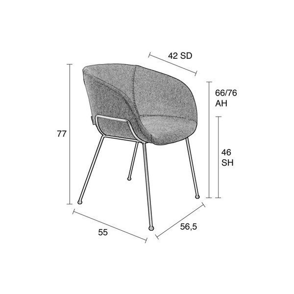 Set 2 scaune Zuiver Feston, maro-image-3