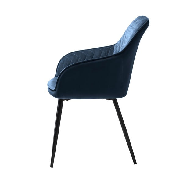 Scaun de sufragerie albastru cu cotiere tapițat Milton – Unique Furniture-image-3