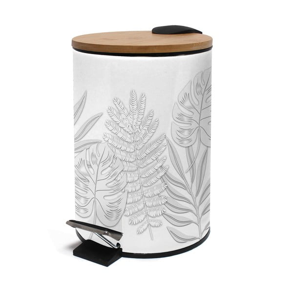 Coș de gunoi alb cu pedală din metal 3 l Amber – douceur d'intérieur