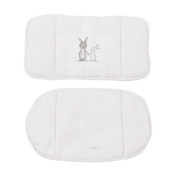 Pernă de scaun pentru copii albă Fox & Bunny – Roba