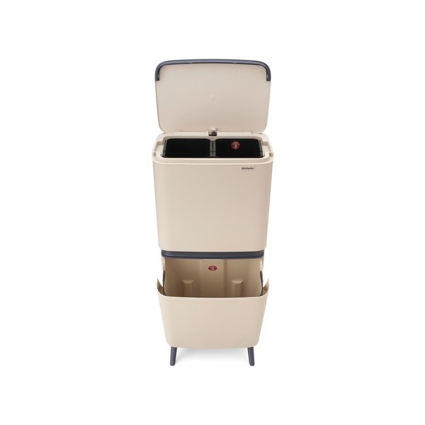 Coș de gunoi bej pentru reciclare 25+10+10 l din plastic SortUp Recycle Hi – Brabantia-image-4