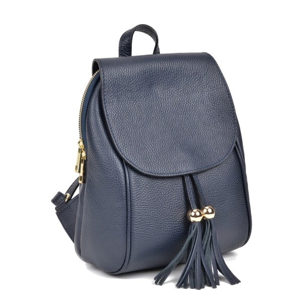 Rucsac din piele Sofia Cardoni Fausto, albastru-image-1