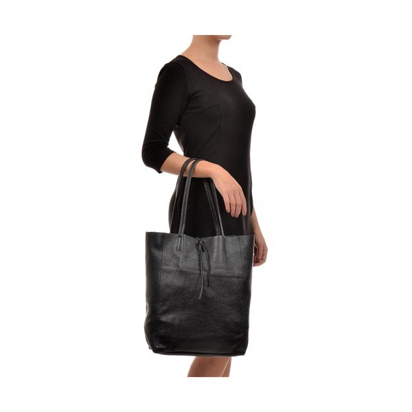 Geantă din piele Sofia Cardoni Shopper, negru-image-2