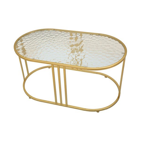 Măsuță de cafea albă-aurie cu blat din sticlă 50x90 cm Antalia – Mauro Ferretti-image-2