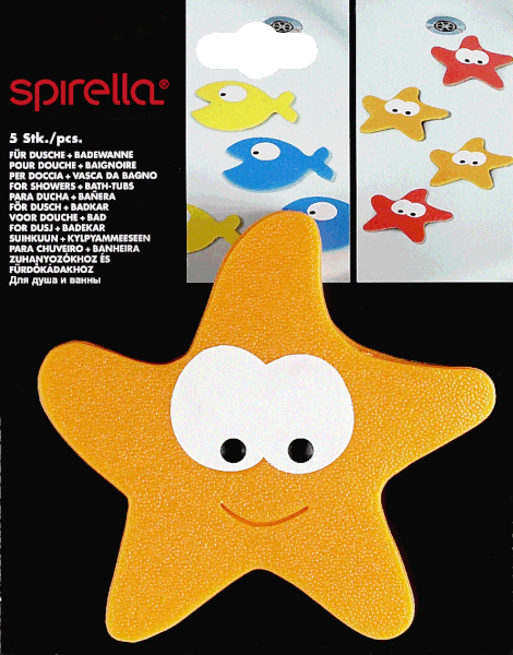 Covorașe antiderapante pentru copii pentru cadă 5 buc. 12x13 cm Starfy – Spirella-image-1