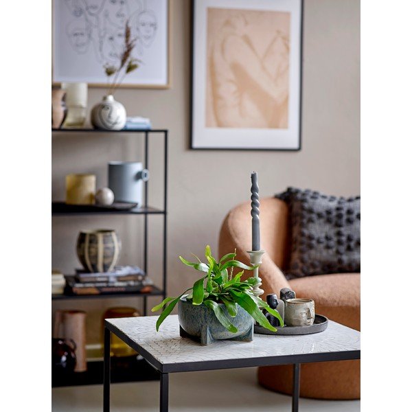 Vază din gresie Bloomingville Norma, înălțime 13,5 cm, alb-image-1