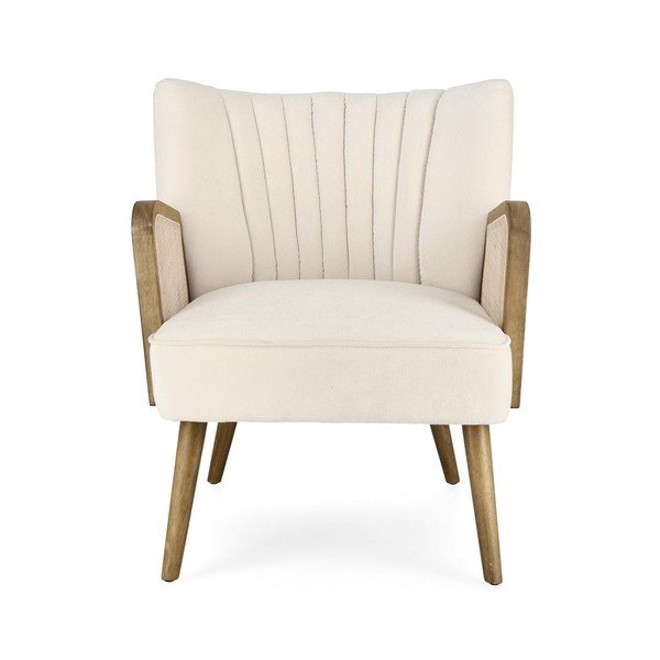 Fotoliu bej cu tapițerie din catifea Virna – Bizzotto-image-2