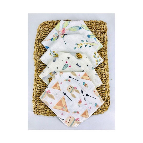 Bavete din muselină albă în set de 4 buc Mila - Lydia&Co-image-1