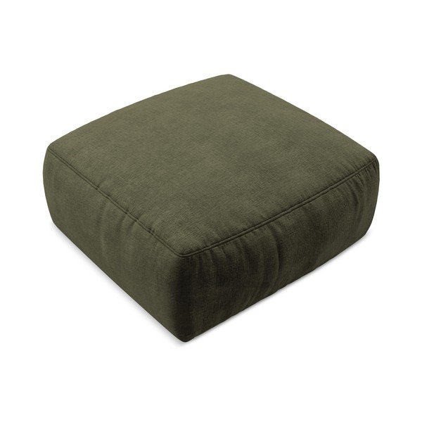 Taburet verde cu tapițerie din chenille Kuki – Makamii-image-2