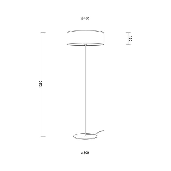 Lampadar cu detaliu auriu Sotto Luce Tres XL, ⌀ 45 cm, negru-image-2
