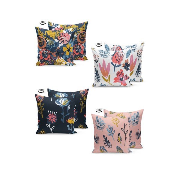 Set 4 fețe de pernă Kate Louise Artwork, 45 x 45 cm, multicolor-image-1